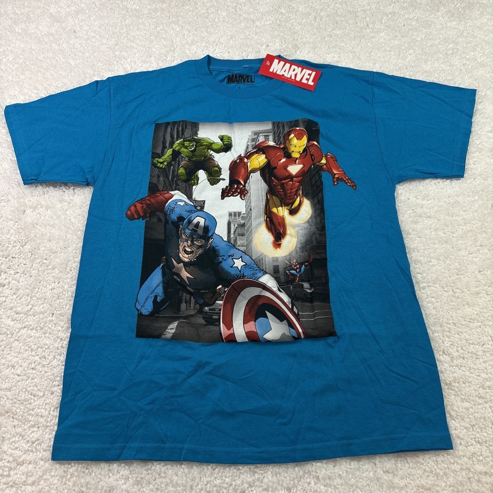 Marvel Men's T Shirt Blue